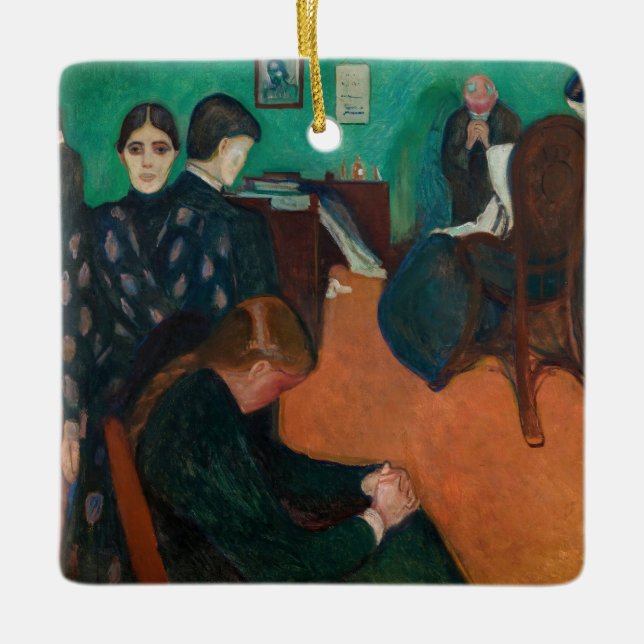 Ornamento De Cerâmica Edvard Munch - Morte na enfermaria v1 (Frente)