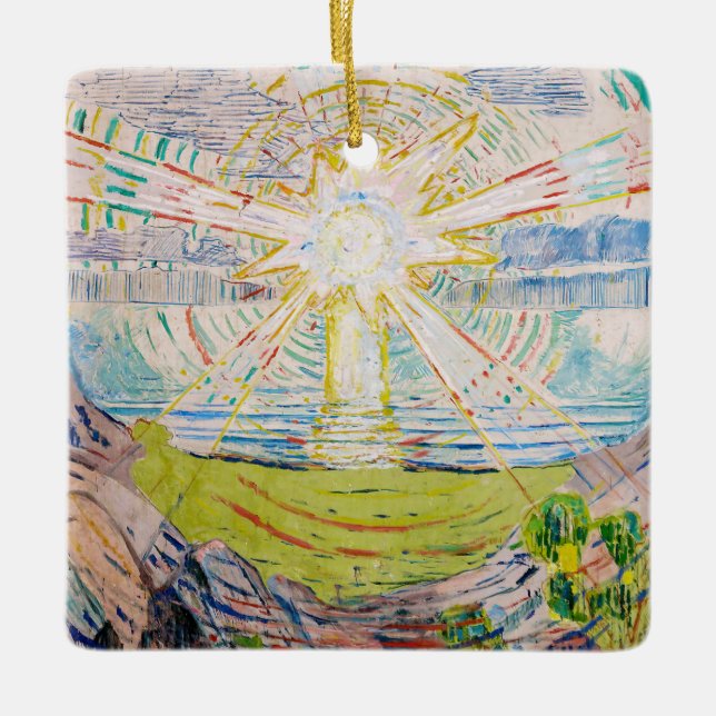 Ornamento De Cerâmica Edvard Munch - O Sol 1910 (Frente)