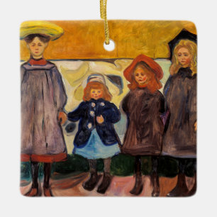 Ornamento De Cerâmica Edvard Munch - Quatro Meninas em Asgardstrand