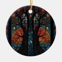 Efeito de vidro colorido mosaico em árvore da vida