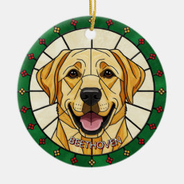 Ornamento De Cerâmica efeito de vidro entrançado personalizado Nome DOG