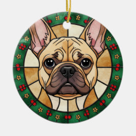 Ornamento De Cerâmica efeito de vitral personalizado nome do CÃO Natal