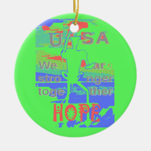 Ornamento De Cerâmica Eficácia da ECO EUA Hillary Hope Nós somos mais fo
