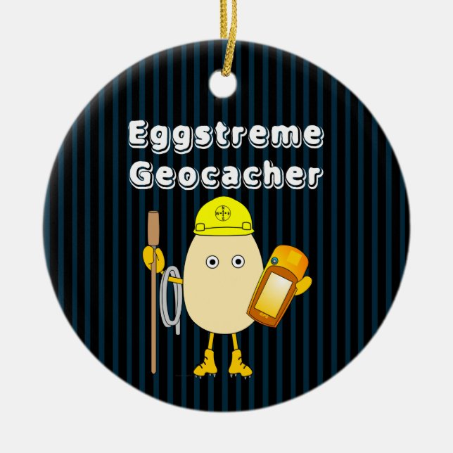Ornamento De Cerâmica Eggstreme Geocaching (Frente)