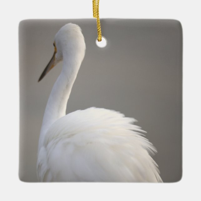 Ornamento De Cerâmica Egret Bird Ornament  (Frente)