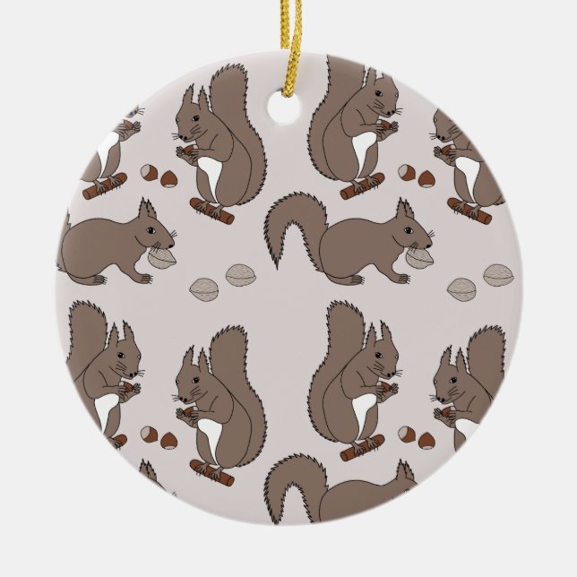 Ornamento De Cerâmica Eichhörnchen Desgin dunkel (Frente)
