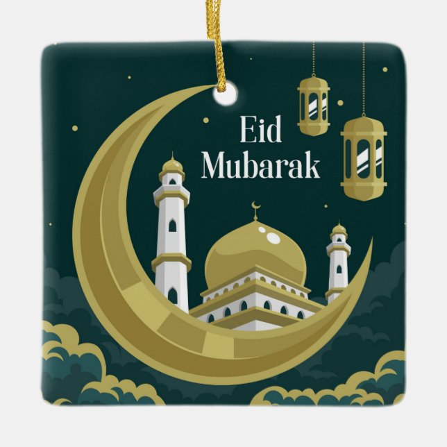Ornamento De Cerâmica Eid Mubarak (Frente)