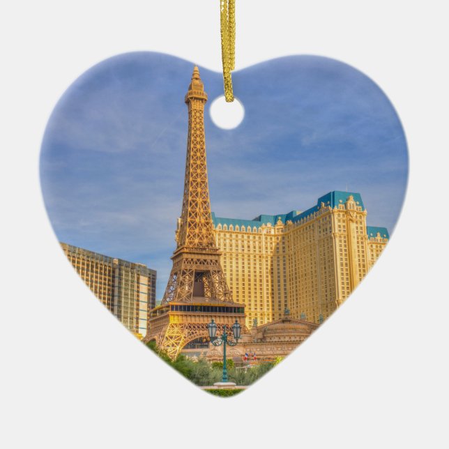 Ornamento De Cerâmica Eiffel Tower Las Vegas Paris Limousine Nevada (Frente)