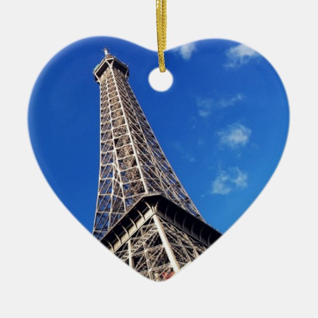 Ornamento De Cerâmica Eiffel Tower Paris Europe Viagem (Frente)