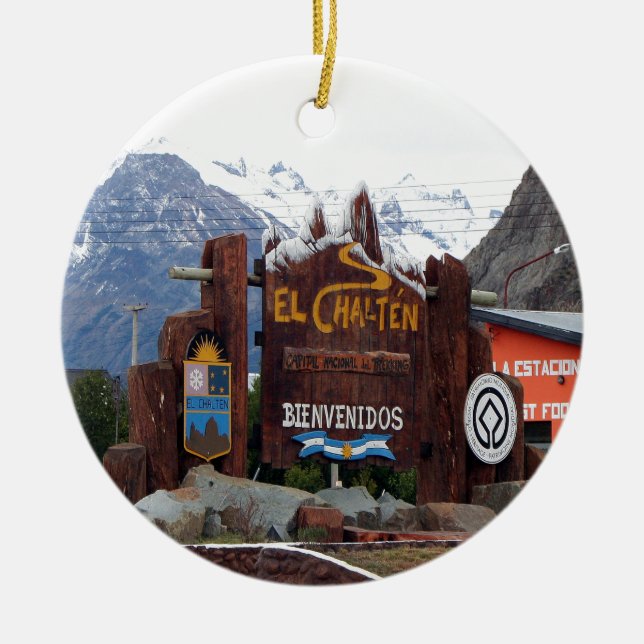 Ornamento De Cerâmica EL Chalten, Patagonia, Argentina (Frente)