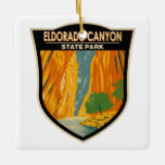 Ornamento De Cerâmica Eldorado Canyon State Park Colorado Vintage Art<br><div class="desc">Eldorado Canyon State Park vetor trabalho de arte design. O parque é composto por duas áreas,  o Canyon Interior e os Prados Crescentes.</div>