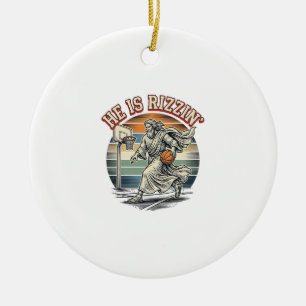 Ornamento De Cerâmica Ele É Camiseta Religiosa de Basquete Vintage Rizzi