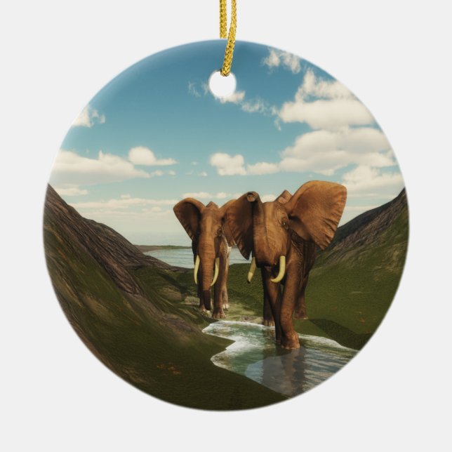 Ornamento De Cerâmica Elefante (Frente)