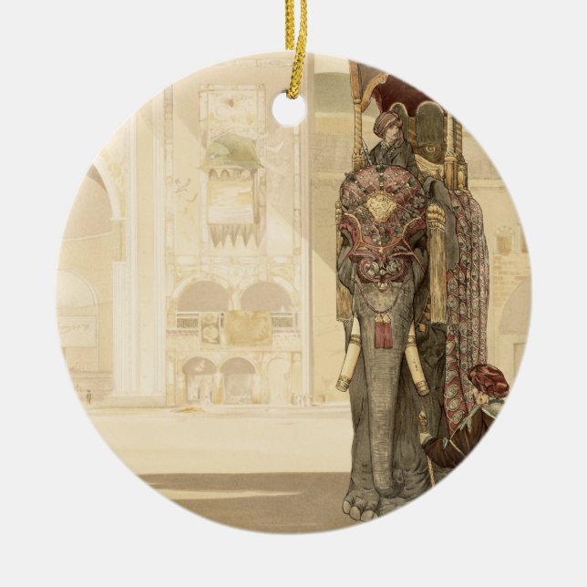 Ornamento De Cerâmica Elefante cerimonial, "do livro da selva" por Rud (Frente)