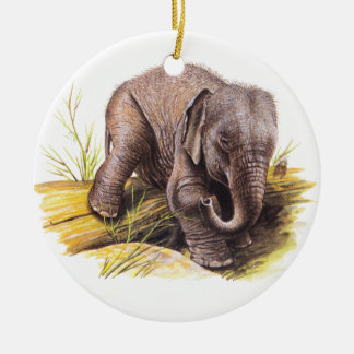 Ornamento De Cerâmica Elefante do bebê do vintage