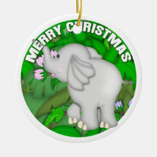 Ornamento De Cerâmica Elefante do Feliz Natal