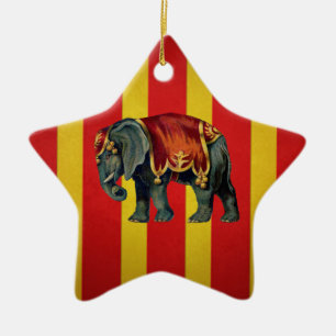 Ornamento De Cerâmica elefante vintage circus