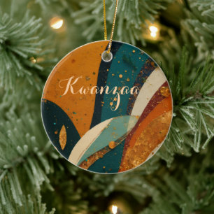 Ornamento De Cerâmica Elegância das Festas de Kwanzaa