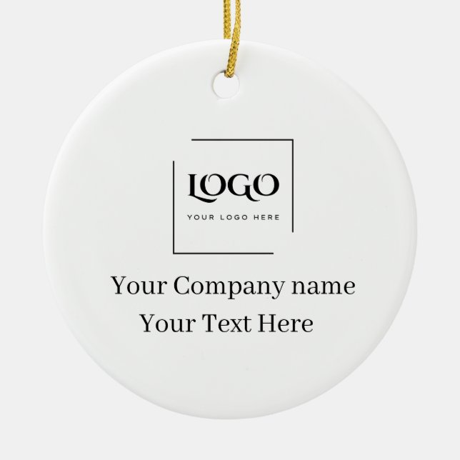 Ornamento De Cerâmica Elegant custom your logo template (Frente)