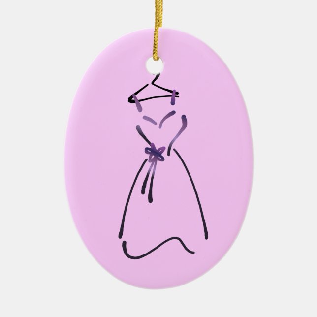 Ornamento De Cerâmica Elegant Dress Design with Customizable Slogan (Frente)