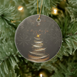 Ornamento De Cerâmica  Elegant Gold  glow Christmas Tree