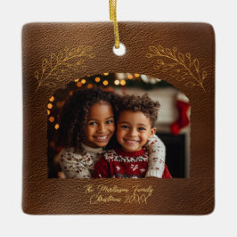 Ornamento De Cerâmica Elegant Golden Branches Arch Photo Brown 