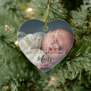 Ornamento De Cerâmica Elegant Meu Primeiro Natal 2 Foto