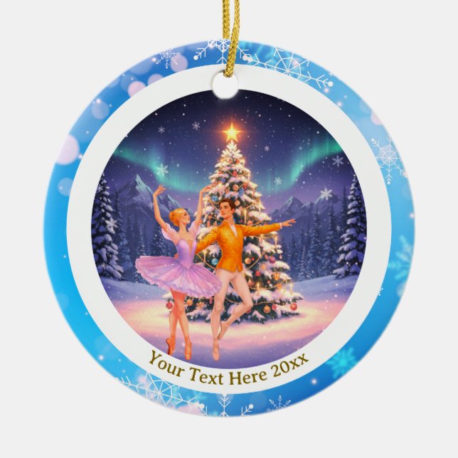 Ornamento De Cerâmica Elegant Nutcracker Ballet Christmas Ballerina Gift (Frente)