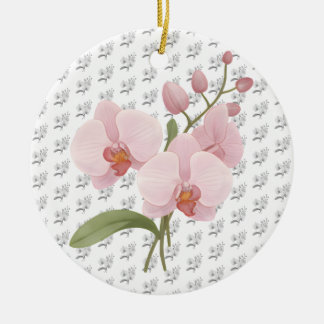 Ornamento De Cerâmica Elegant Pink Phalaenopsis Orchid Ceramic Ornament
