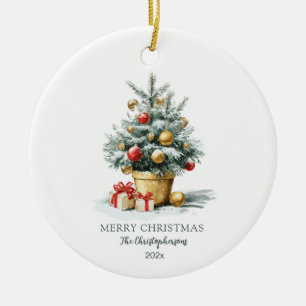 Ornamento De Cerâmica Elegante Árvore de Natal Alegre