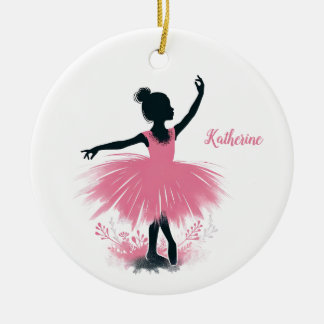 Ornamento De Cerâmica Elegante Ballerina Silhouette Balé Natal