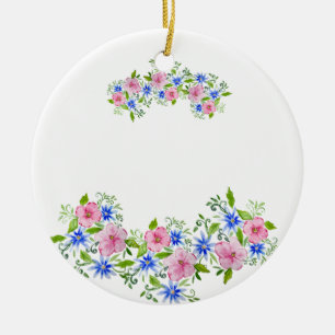 Ornamento De Cerâmica Elegante café de decoração de aquarelas florais
