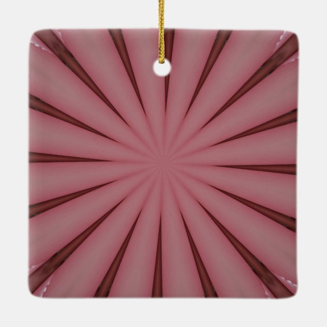 Ornamento De Cerâmica Elegante, cor-de-rosa, caleidoscópio, Design (Verso)