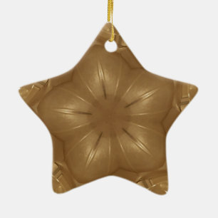 Ornamento De Cerâmica Elegante Design Castanho Caleidoscópio Estrela Dou