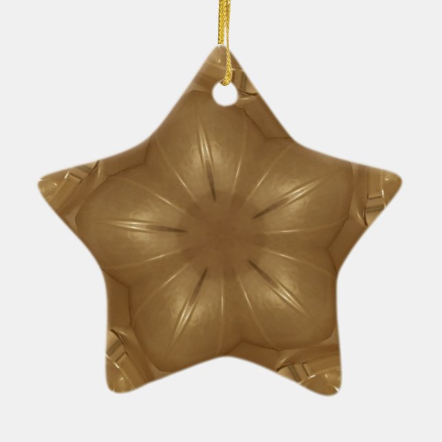 Ornamento De Cerâmica Elegante Design Castanho Caleidoscópio Estrela Dou (Verso)