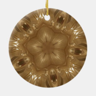 Ornamento De Cerâmica Elegante Design Castanho Caleidoscópio Estrela Dou