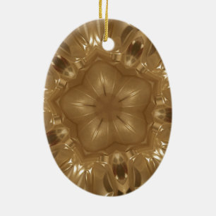 Ornamento De Cerâmica Elegante Design Castanho Caleidoscópio Estrela Dou