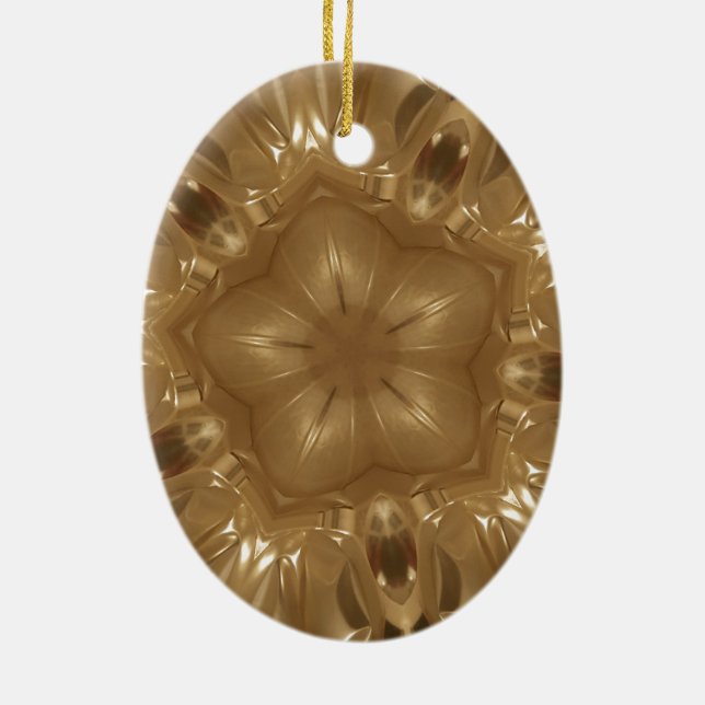 Ornamento De Cerâmica Elegante Design Castanho Caleidoscópio Estrela Dou (Verso)