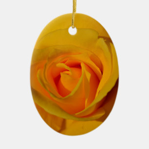 Ornamento De Cerâmica Elegante flor floral Rosa Amarela