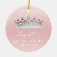Elegante Foto Prata e Rosa Quinceanera