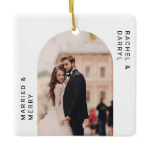 Elegante Mínimo de Foto Casado e Feliz