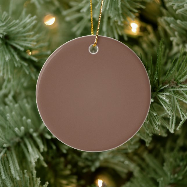 Ornamento De Cerâmica Elegante Mocha Mousse Brown Sólido Natal (Árvore)