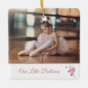 Ornamento De Cerâmica Elegante Personalizado Nosso Pequeno Ballerina Bra