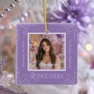 Ornamento De Cerâmica Elegante Photo KeepsasasaQuinceanera