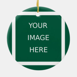 Ornamento De Cerâmica Elegante retrato fotográfico festivo em ouro e esm