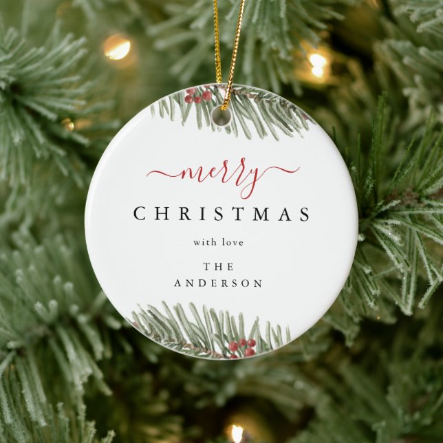 Ornamento De Cerâmica Elegante Rustic Pine Christmas Modern (Árvore)