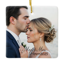Elegante Sr. e Sra. Monograma de Foto de Casamento