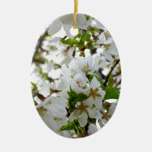 Ornamento De Cerâmica Elegantes flores brancas flora branca flores branc