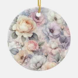 Ornamento De Cerâmica Elegantes Flores de Rosa