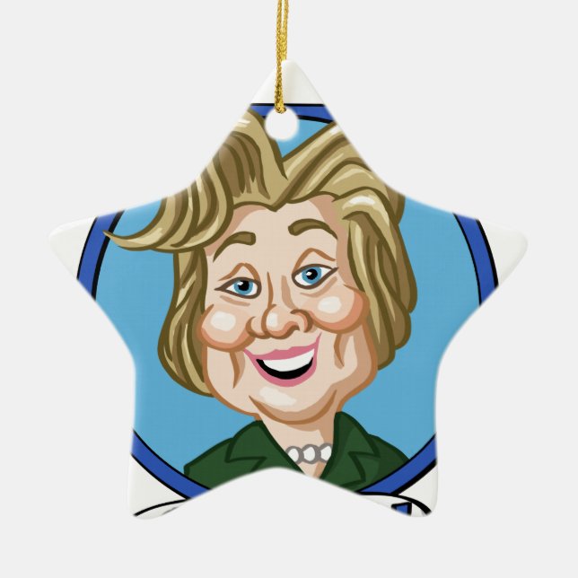 Ornamento De Cerâmica Eleição 2016 de Hilary Clinton (Frente)